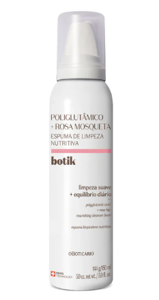 Espuma de Limpeza Poliglutâmico + Rosa Mosqueta